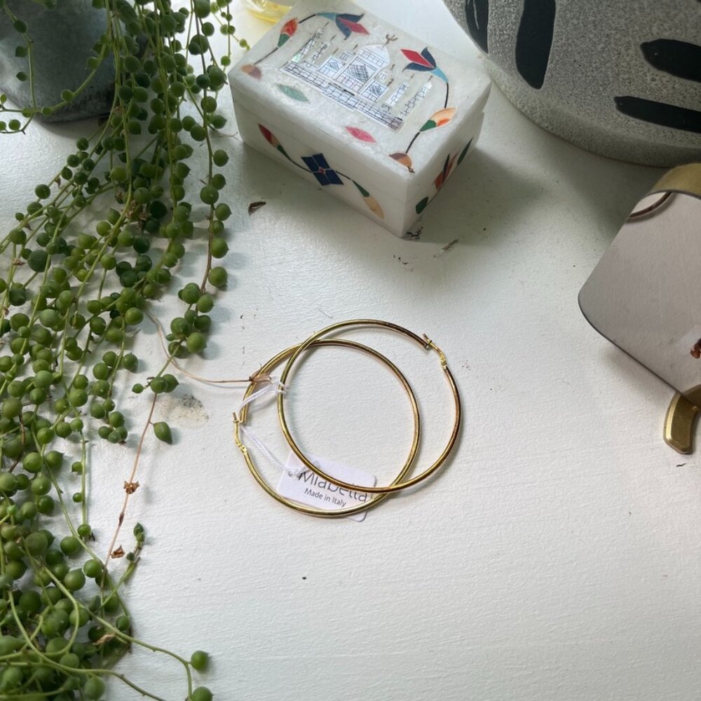 Miabella Gold Plated Hoop Earrings